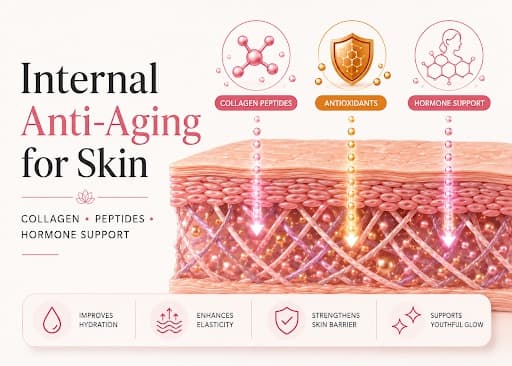 Internal Anti-Aging for Skin: Collagen Support, Peptides, and Hormonal Influences